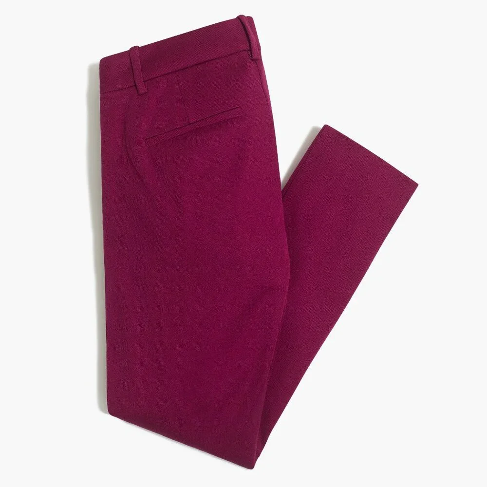 NWT Womens Size 8 8x26 J. Crew Berry Winnie Ankle Pant in Stretch Cotton NEW